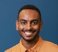 Young black smiling man